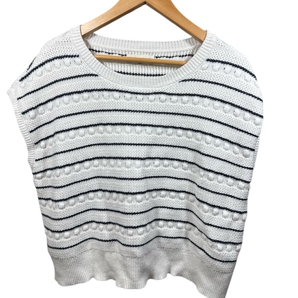Lucky Brand Sweaters - Lucky Brand Sleeveless Striped Poof Sweater Vest